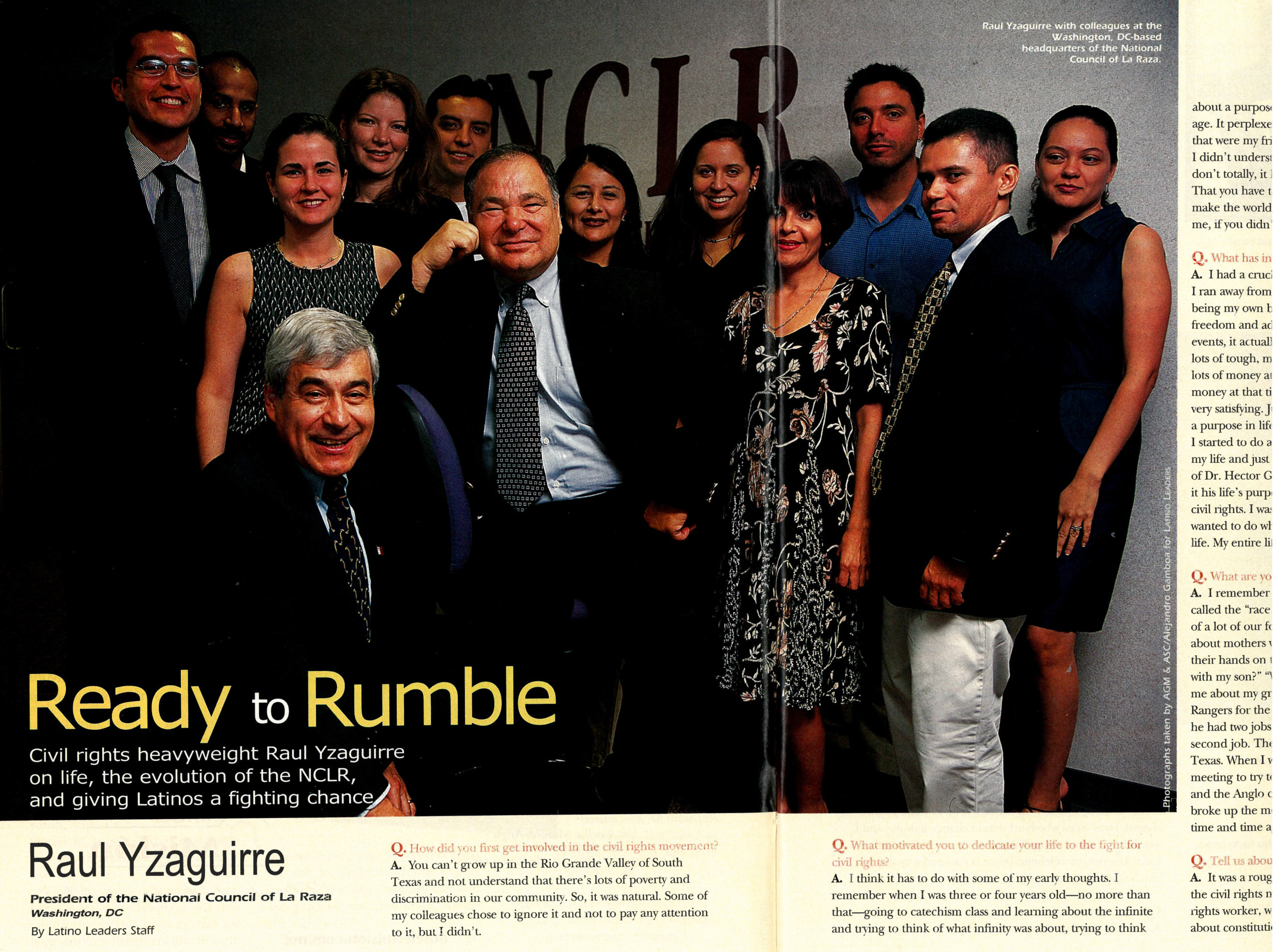 Raul Yzaguirre and colleagues at the Washington, DC offices of the National Council of La Raza. (UnidosUS Archives)
